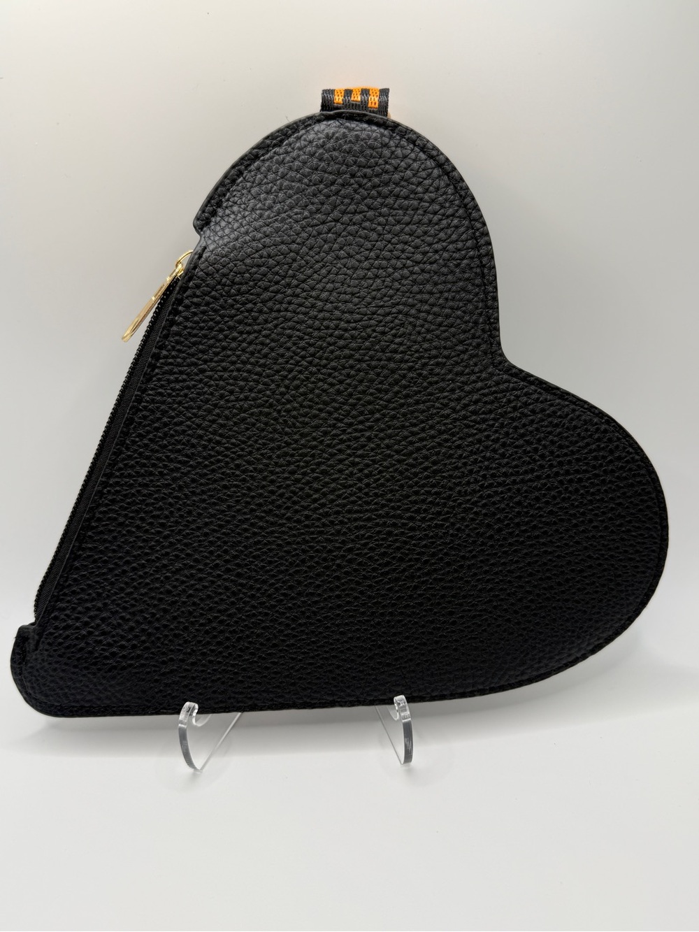 NWOT Black Heart-Shaped Wristlet Clutch with Colorful LOVE Strap - Picture 5 of 5